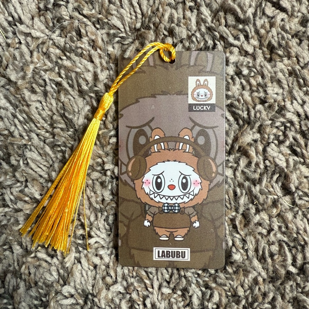 Labubu With Headphones Bookmark, Brown Color